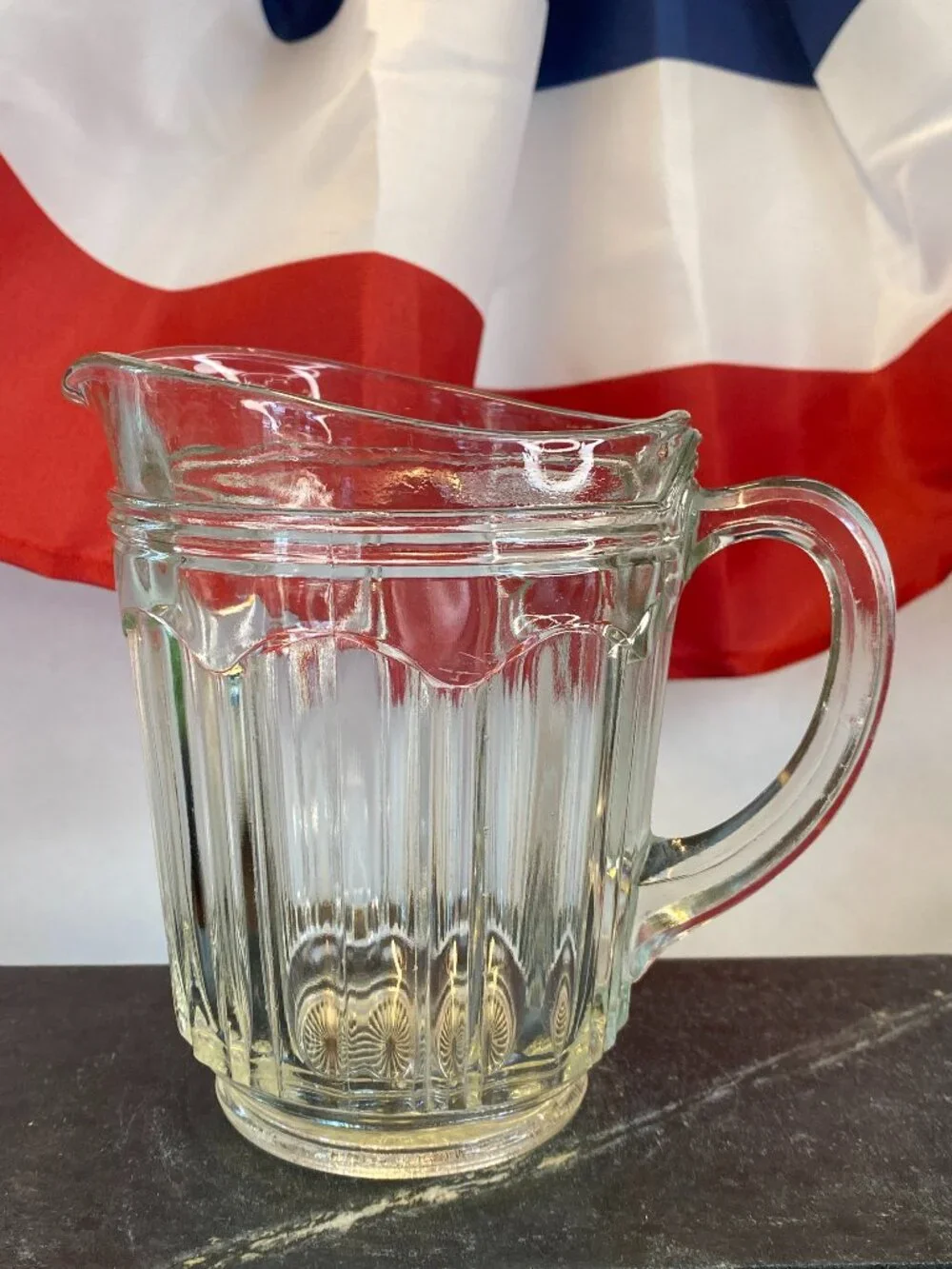 Vintage 1930's Anchor Hocking Colonial Glass Large Creamer/Small Juice Pitcher
